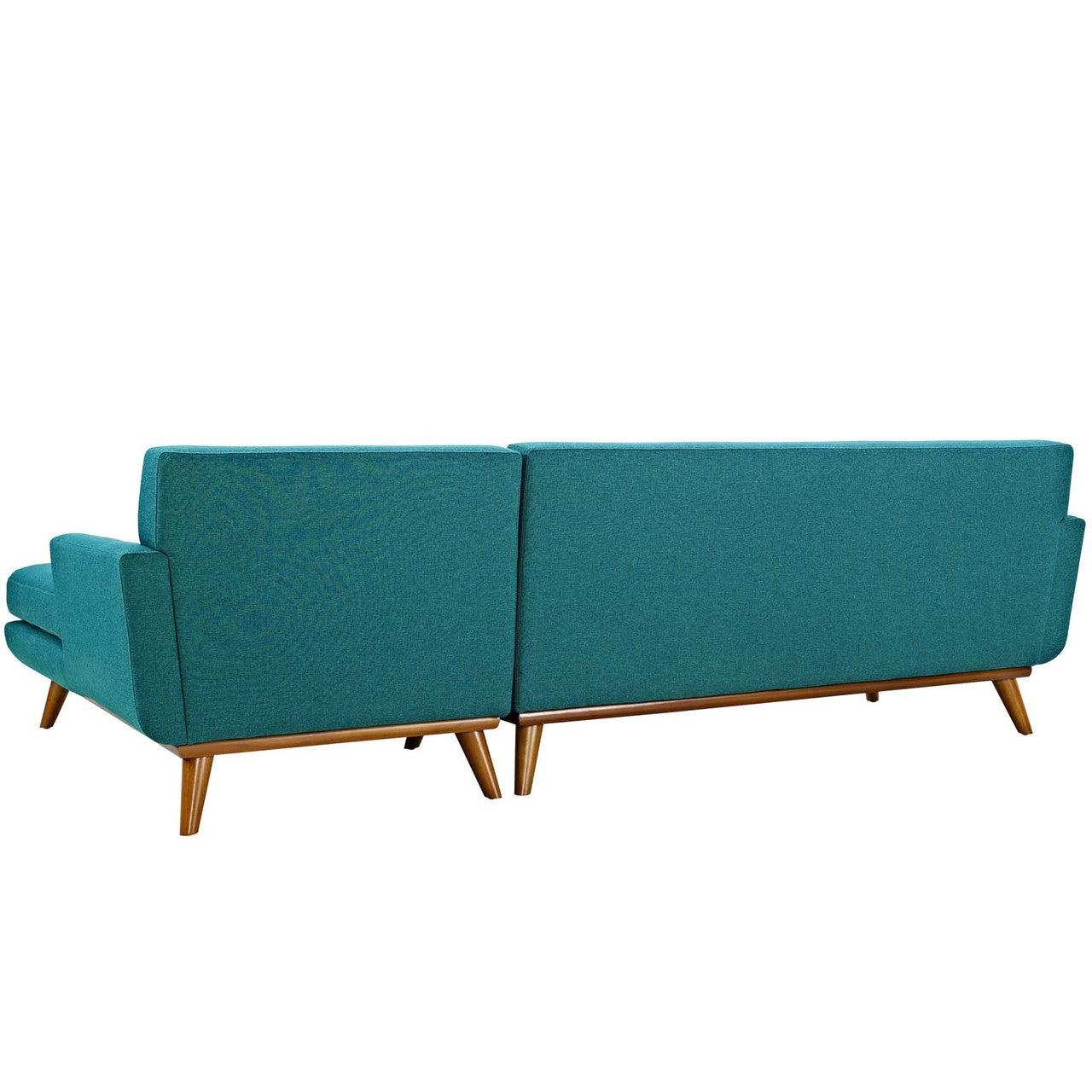 Engage Left-Facing Sectional Sofa, Fabric, Aqua Blue 13475