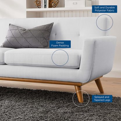 Engage Left-Facing Upholstered Fabric Sectional Sofa, Fabric, White, 18105