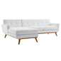 Engage Left-Facing Upholstered Fabric Sectional Sofa, Fabric, White, 18105