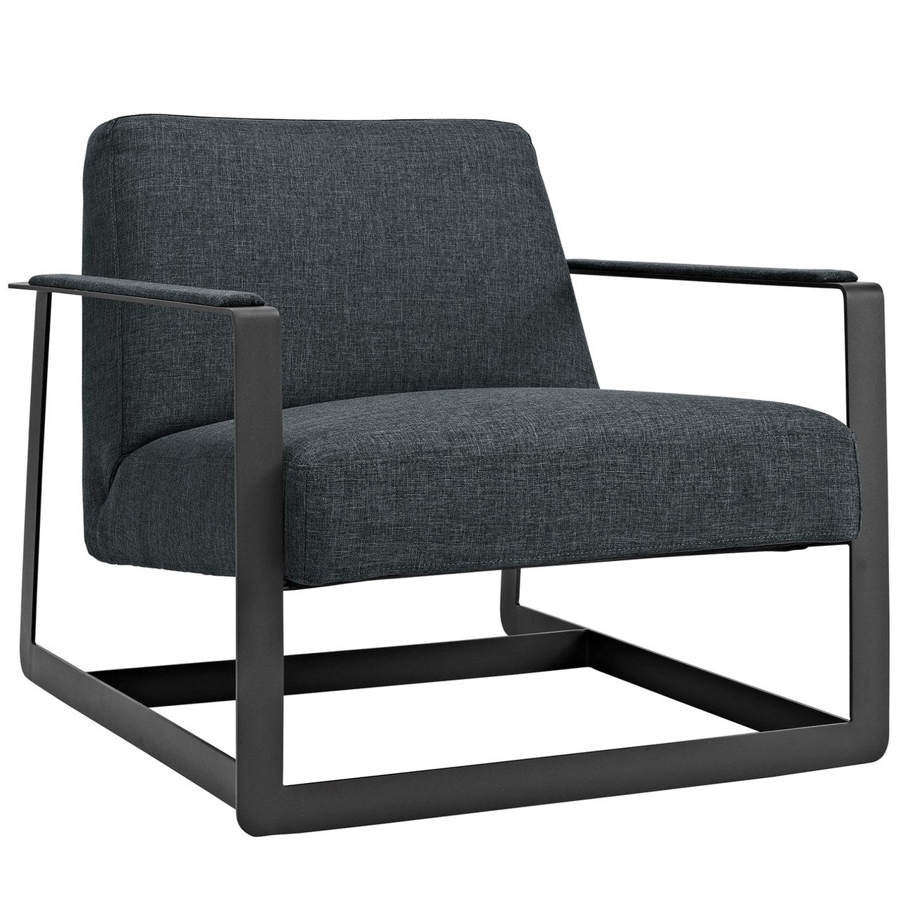 Seg Upholstered Fabric Accent Chair, Grey, Fabric 10141