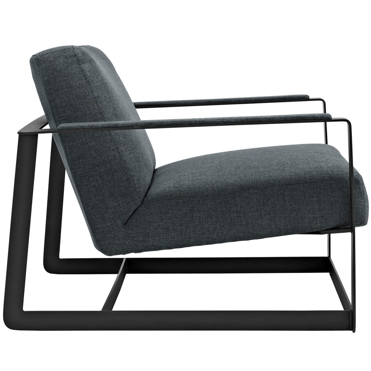 Seg Upholstered Fabric Accent Chair, Grey, Fabric 10141