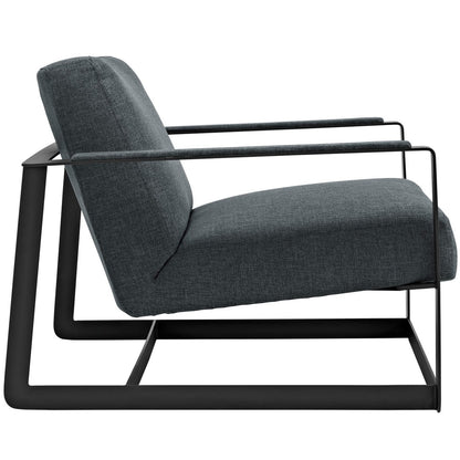 Seg Upholstered Fabric Accent Chair, Grey, Fabric 10141