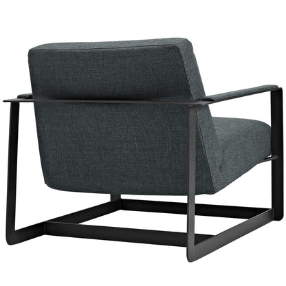 Seg Upholstered Fabric Accent Chair, Grey, Fabric 10141
