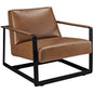 Seg Upholstered Vinyl Accent Chair, Brown, Faux Leather 10142