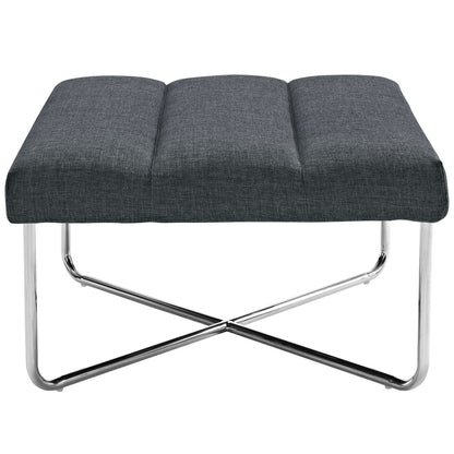 Reach Upholstered Ottoman, Grey, Fabric 10156