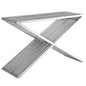 Press Console Table, Silver, Metal 10167