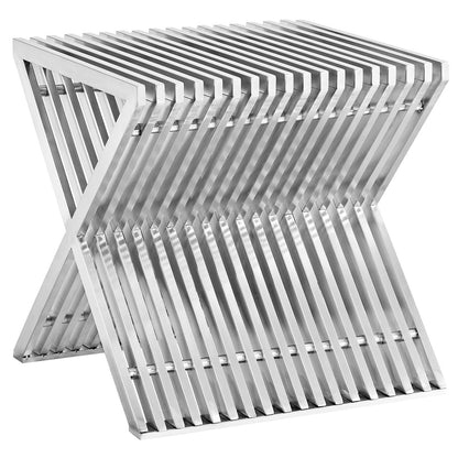 Press Stainless Steel Side Table, Silver, Metal 10168