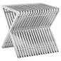 Press Stainless Steel Side Table, Silver, Metal 10168