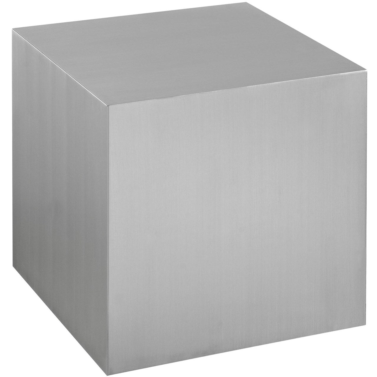 Cast Stainless Steel Side Table, Silver, Metal 10169