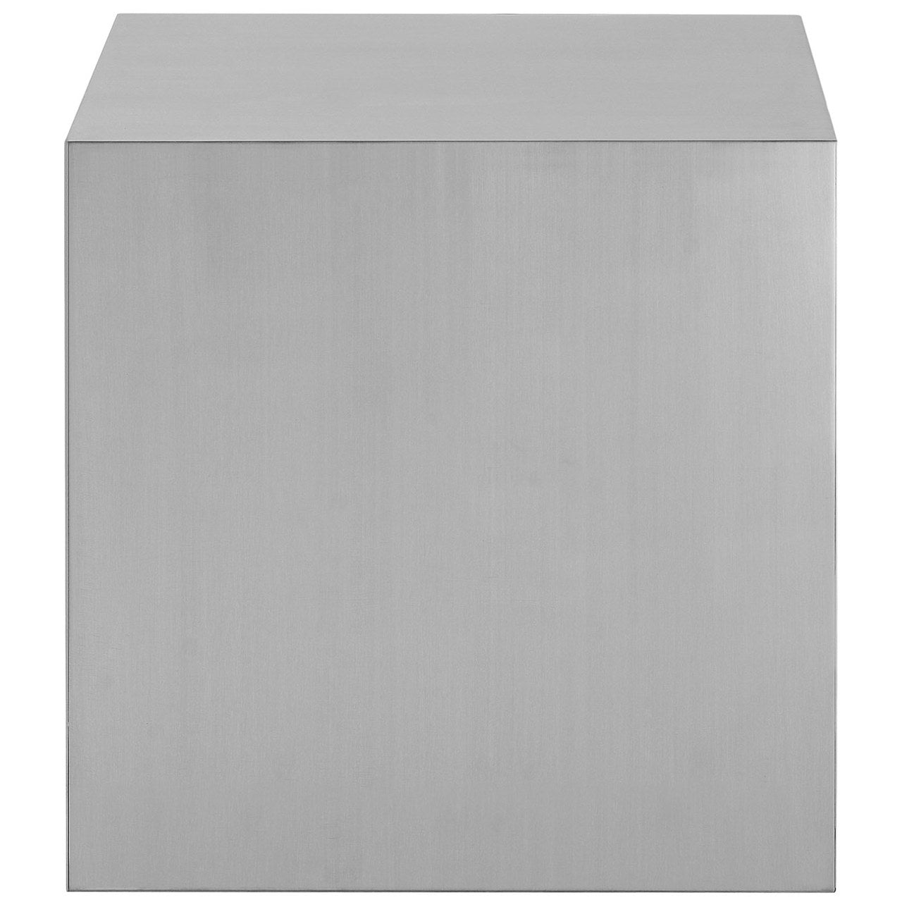 Cast Stainless Steel Side Table, Silver, Metal 10169