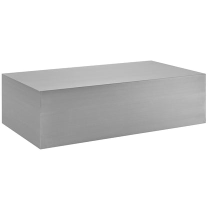 Cast Stainless Steel Coffee Table, Silver, Metal 10170