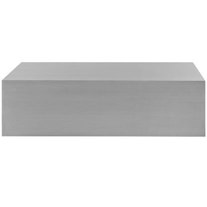 Cast Stainless Steel Coffee Table, Silver, Metal 10170