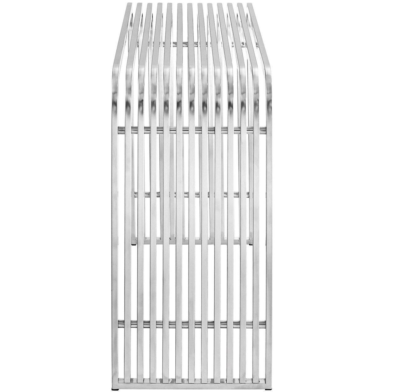 Pipe Stainless Steel Console Table, Silver, Metal 10175
