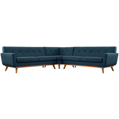 Engage L-Shaped Sectional Sofa, Navy, Fabric
