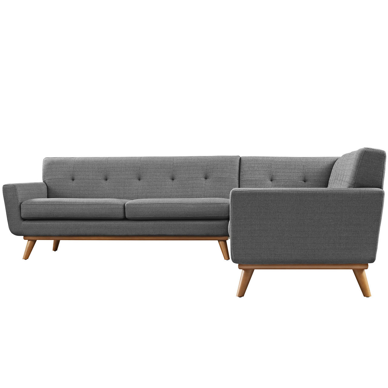 Engage L-Shaped Sectional Sofa, Grey, Fabric