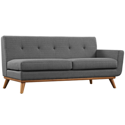 Engage L-Shaped Sectional Sofa, Grey, Fabric