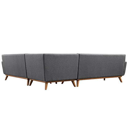 Engage L-Shaped Sectional Sofa, Grey, Fabric
