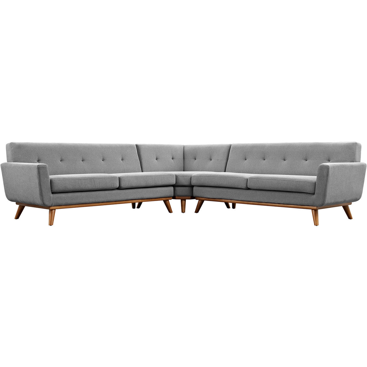 Engage L-Shaped Sectional Sofa, Fabric, Grey
