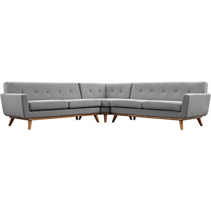 Engage L-Shaped Sectional Sofa, Fabric, Grey
