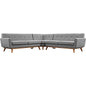 Engage L-Shaped Sectional Sofa, Fabric, Grey