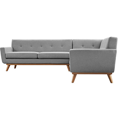 Engage L-Shaped Sectional Sofa, Fabric, Grey