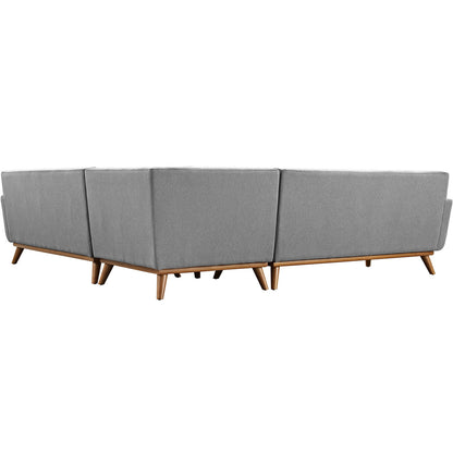 Engage L-Shaped Sectional Sofa, Fabric, Grey