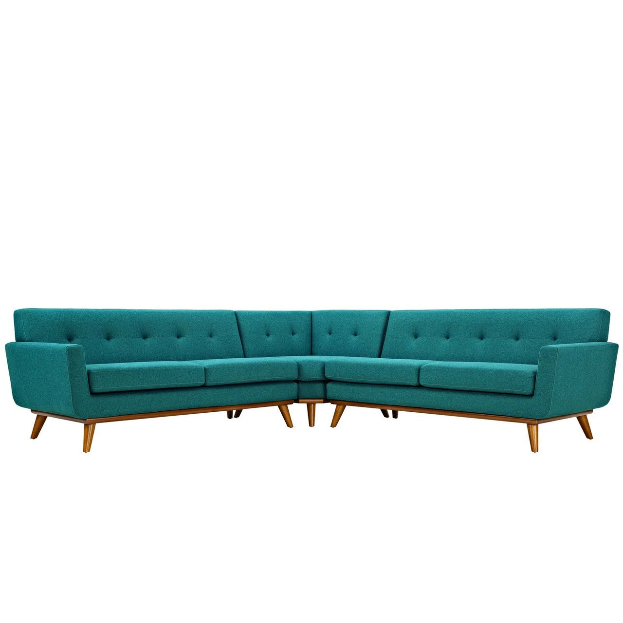 Engage L-Shaped Sectional Sofa, Fabric, Aqua Blue 13477