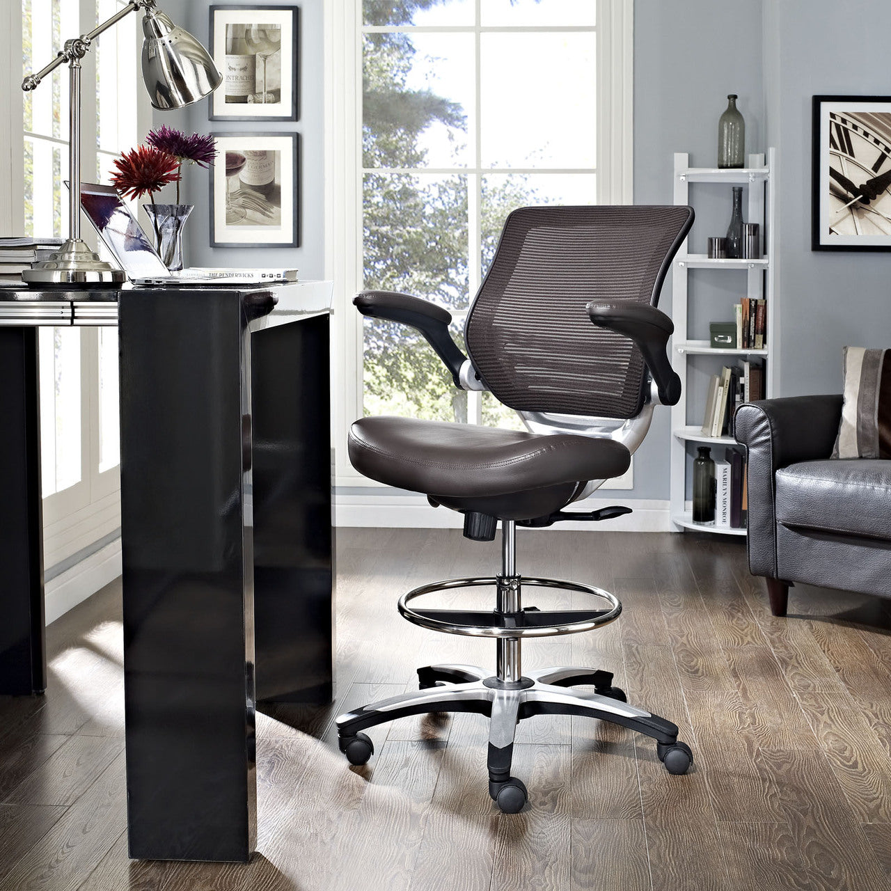 Edge Drafting Chair in Brown