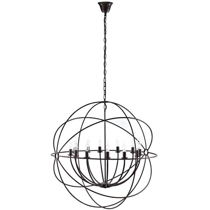 Atom 39.5" Chandelier, Brown, Metal 10182