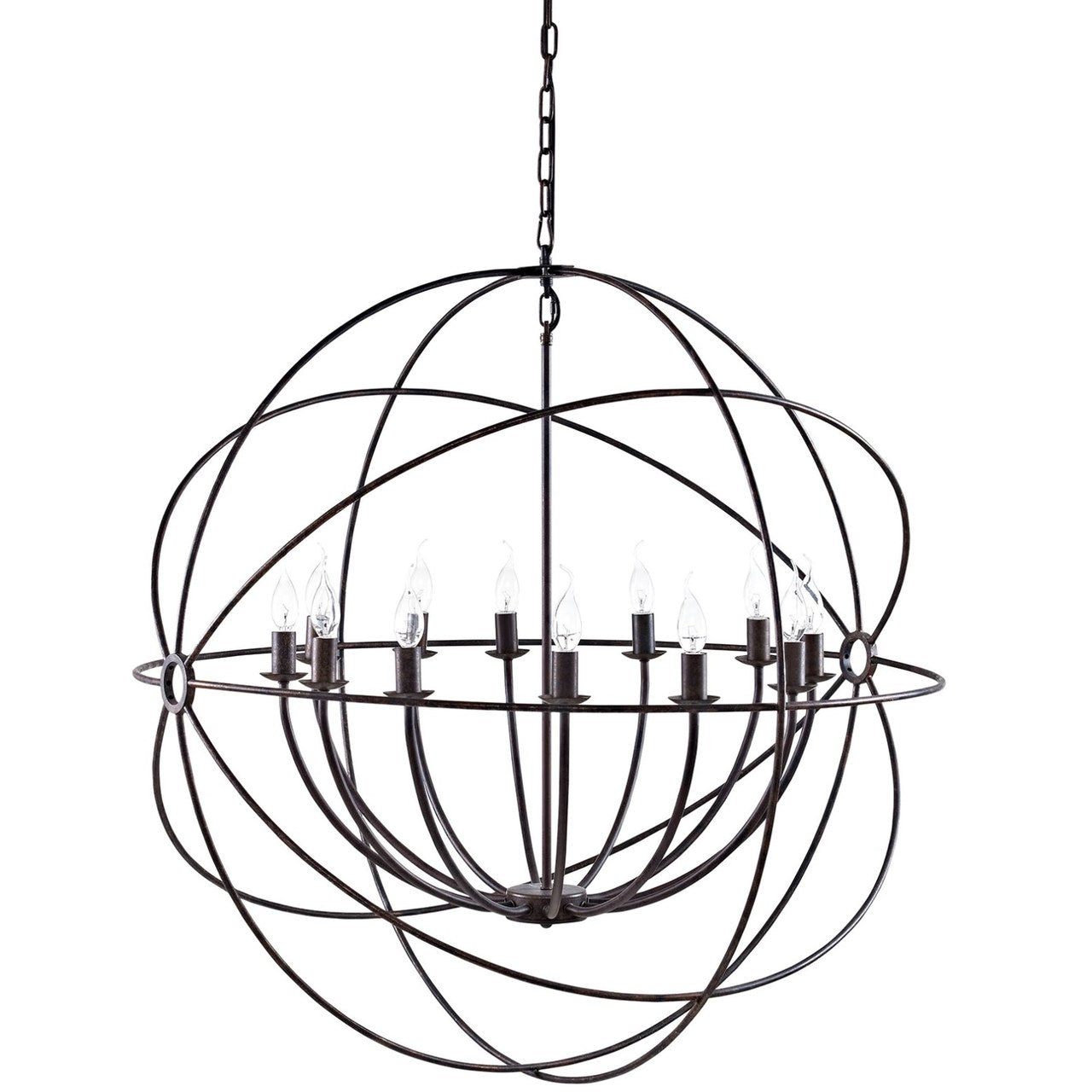 Atom 39.5" Chandelier, Brown, Metal 10182