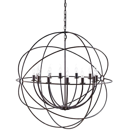 Atom 39.5" Chandelier, Brown, Metal 10182