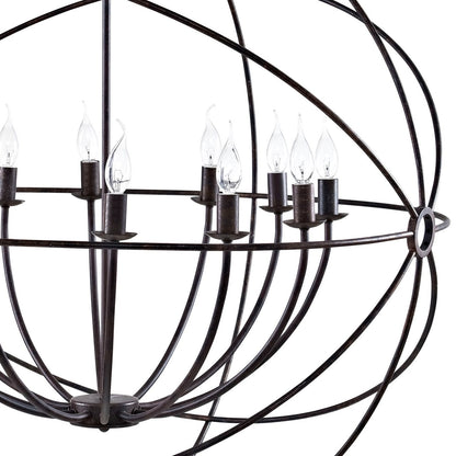 Atom 39.5" Chandelier, Brown, Metal 10182