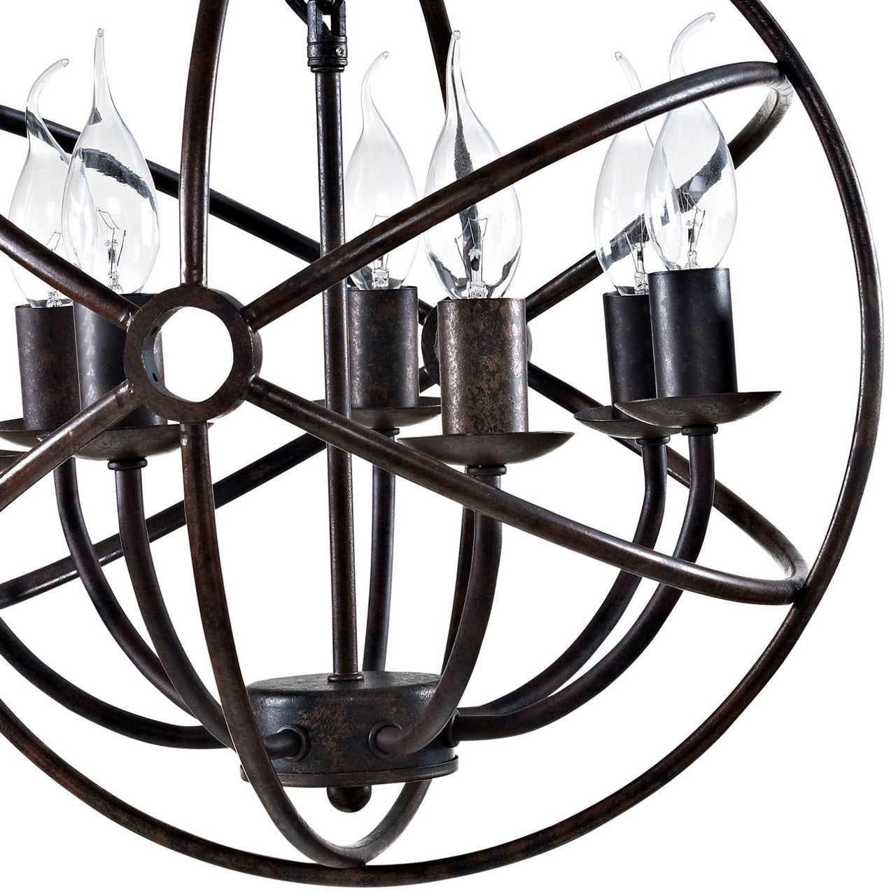 Atom Chandelier, Brown, Metal 10183