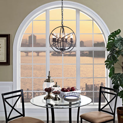 Atom Chandelier, Brown, Metal 10183