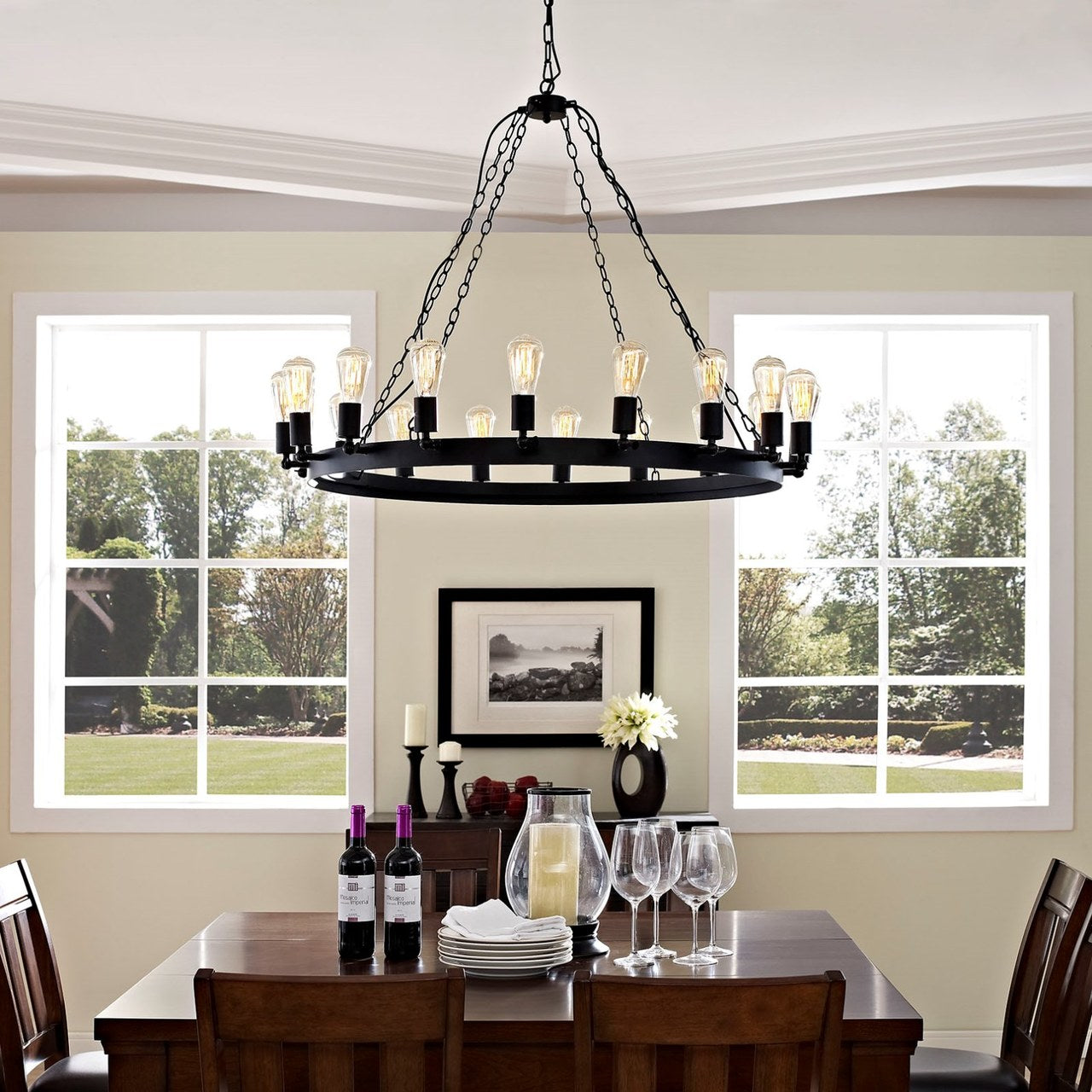 Teleport 43" Chandelier, Brown, Metal 10187