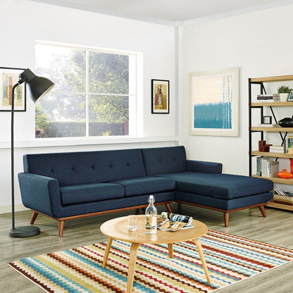 Engage Right-Facing Sectional Sofa, Navy, Fabric 10189