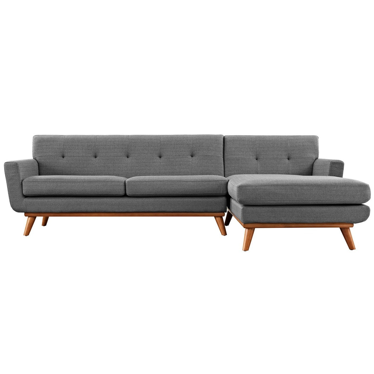 Engage Right-Facing Sectional Sofa, Grey, Fabric 10190