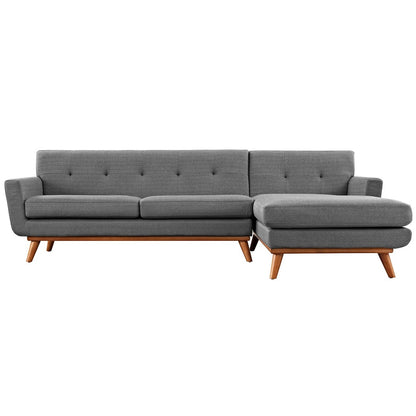 Engage Right-Facing Sectional Sofa, Grey, Fabric 10190