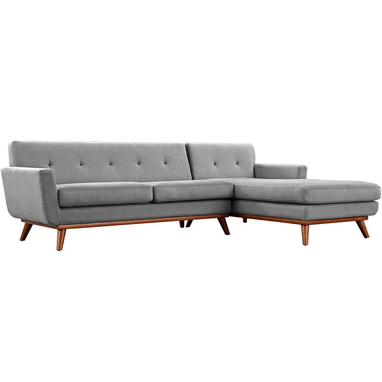 Engage Right-Facing Sectional Sofa, Grey, Fabric 10191