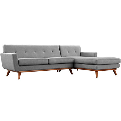 Engage Right-Facing Sectional Sofa, Grey, Fabric 10191