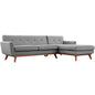 Engage Right-Facing Sectional Sofa, Grey, Fabric 10191