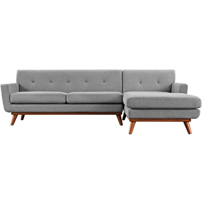 Engage Right-Facing Sectional Sofa, Grey, Fabric 10191