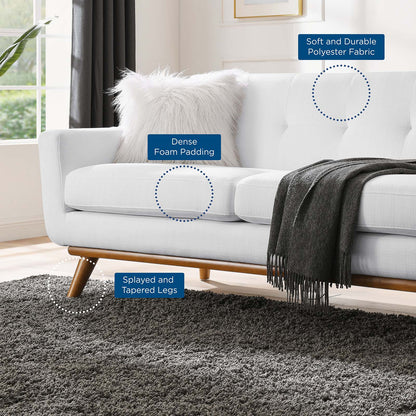 Engage Right-Facing Upholstered Fabric Sectional Sofa, Fabric, White, 18108