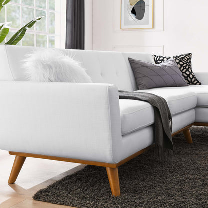 Engage Right-Facing Upholstered Fabric Sectional Sofa, Fabric, White, 18108