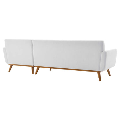 Engage Right-Facing Upholstered Fabric Sectional Sofa, Fabric, White, 18108