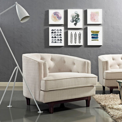 Coast Upholstered Armchair, Beige, Fabric 10237