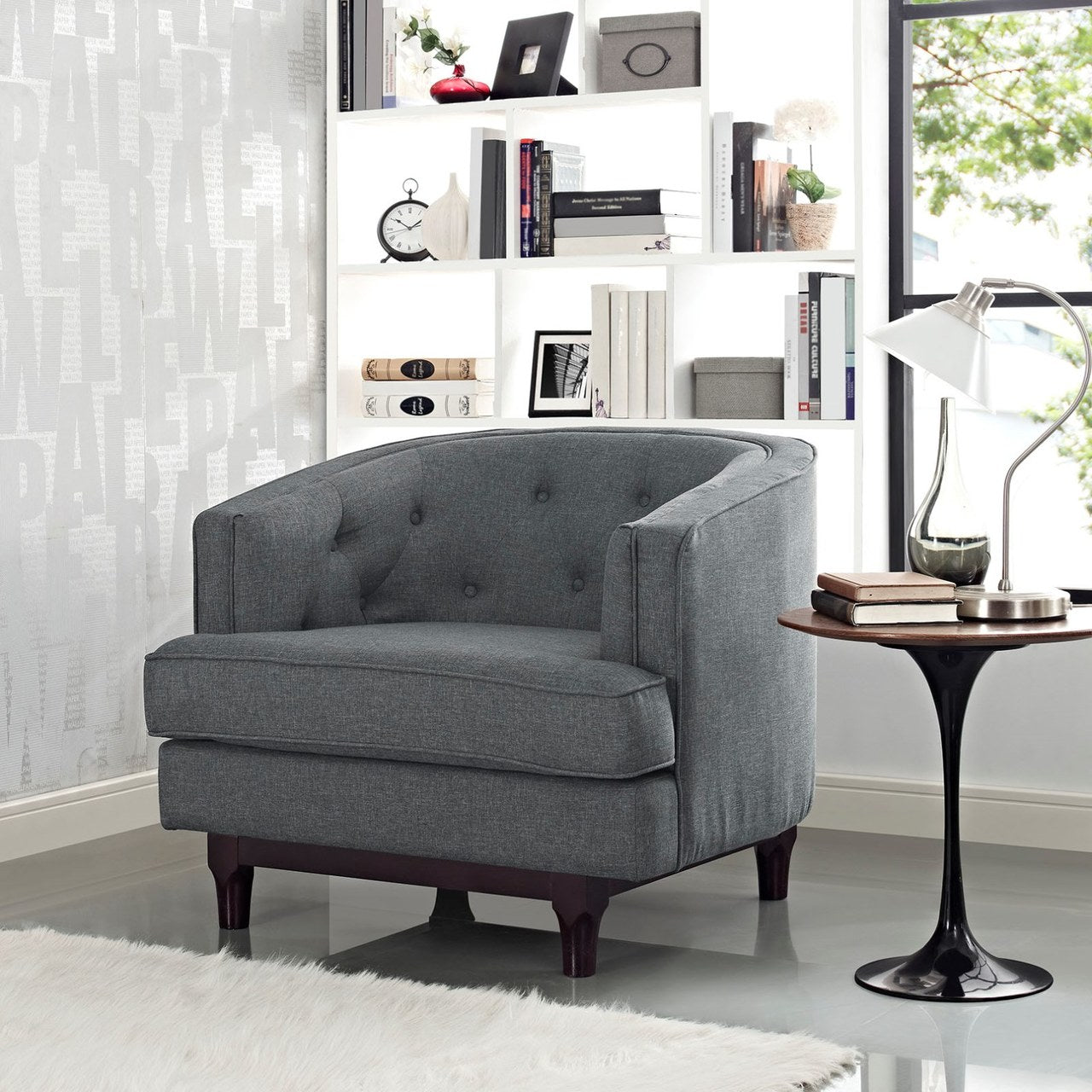 Coast Upholstered Armchair, Grey, Fabric 10238