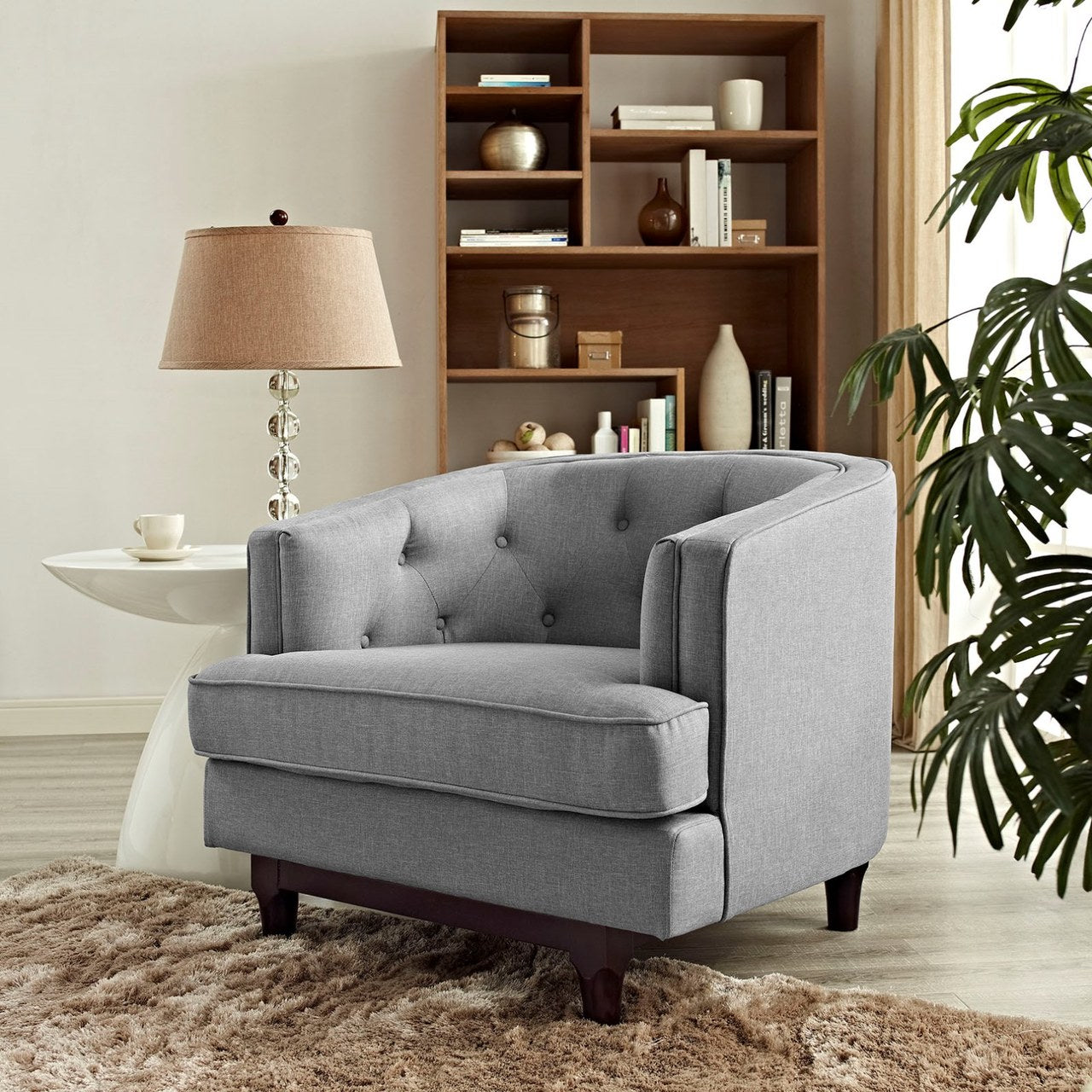 Coast Upholstered Armchair, Grey, Fabric 10239