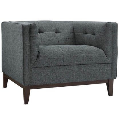 Serve Upholstered Armchair, Grey, Fabric 10255