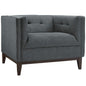 Serve Upholstered Armchair, Grey, Fabric 10255